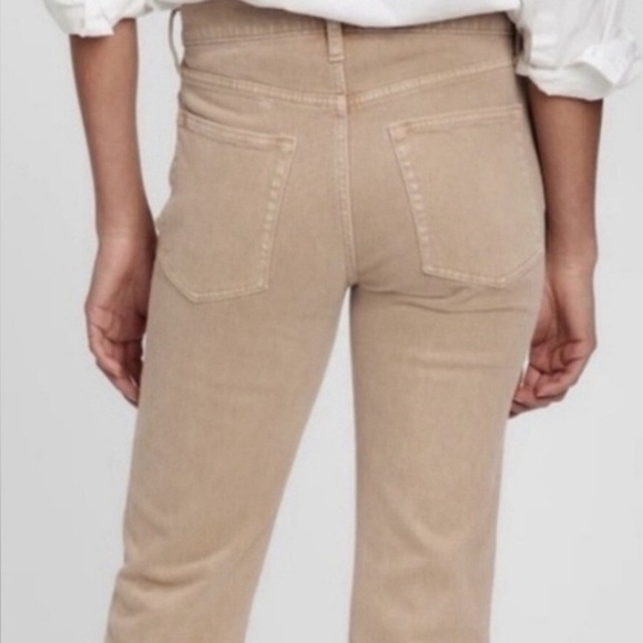 Gap | 2022 Tan Cheeky High Rise Straight Denim Jeans Size 10 Fall Neutral - Picture 3 of 13